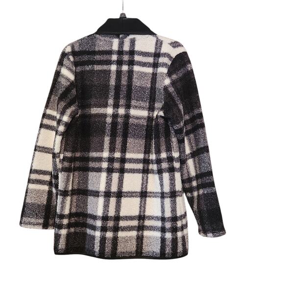 NWT Parasuco Boucle Plaid Cardigan Jacket, open front, black & gray, sz Medium - Picture 12 of 12